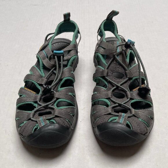 Keen Whisper Fisherman Sandals Womens 6.5 Grey Teal Strappy Vacation Casual - Picture 4 of 7